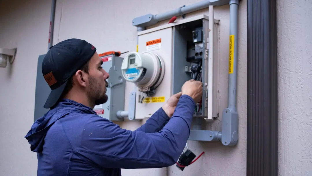 HVAC technician on a maintenance plan visit in Atlanta