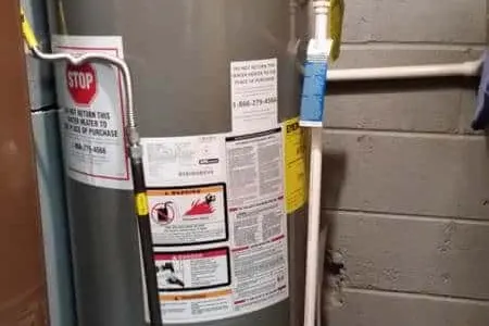 Water heater tank service in a Atlanta basement